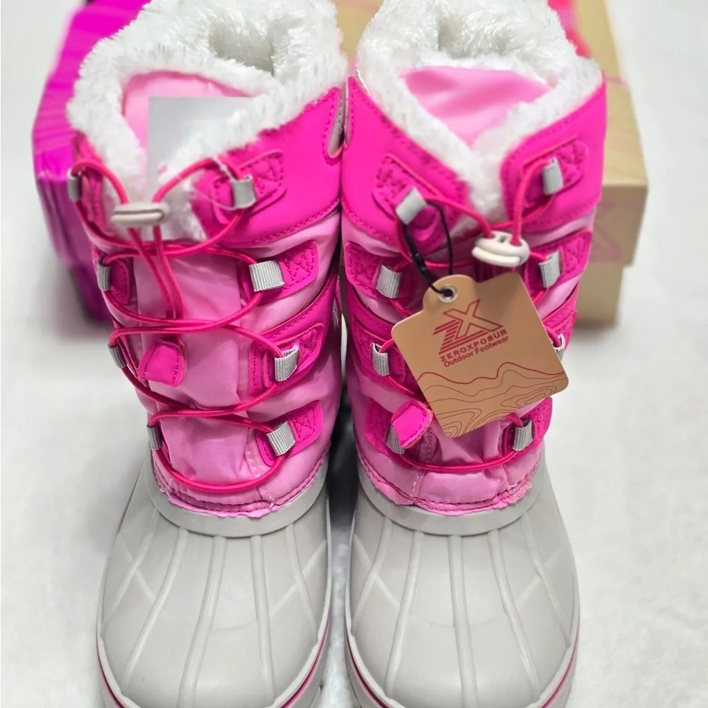 ZeroXposur Pink and Gray Winter Boots Girls Size 3 NIB